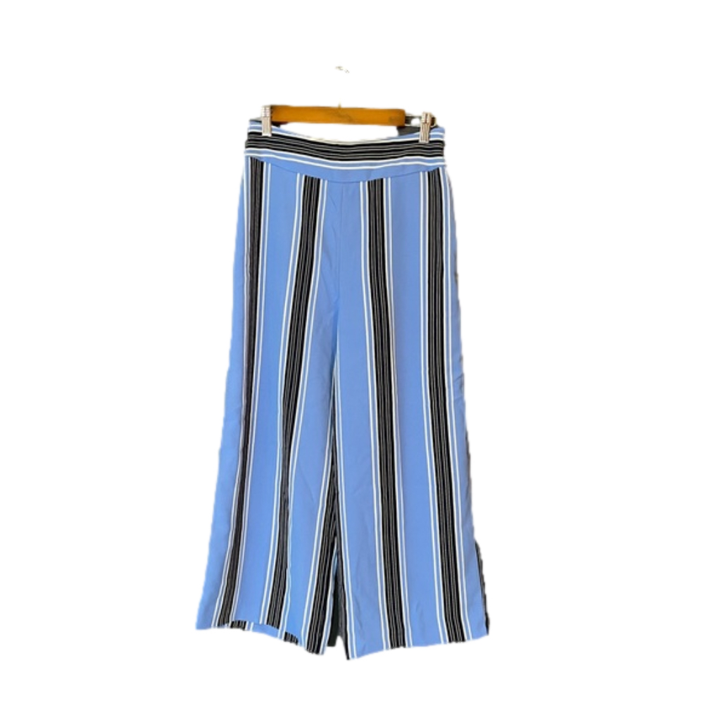 Express High Waisted Blue Stripe Culotte Pants Size 4